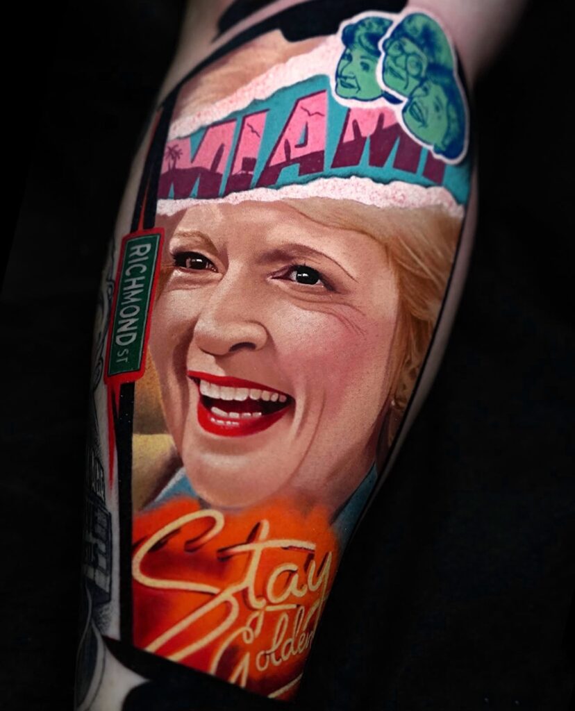 Color realism Golden Girls portrait tattoo