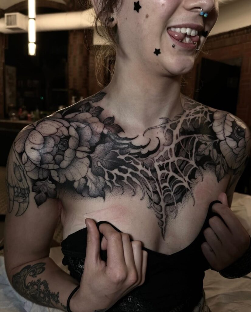 Tattoo by Nada — blackwork gothic dark architecture